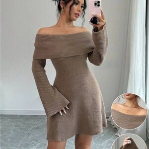Off-The-Shoulder Sweater Dress